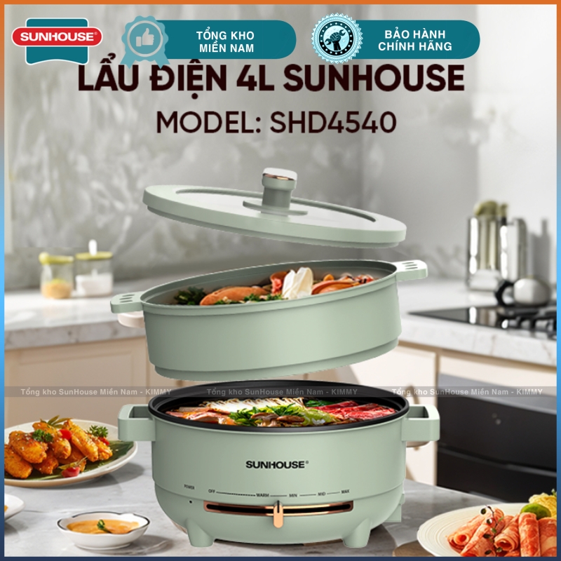Nồi lẩu điện 4L đa năng có xửng Sunhouse SHD4540